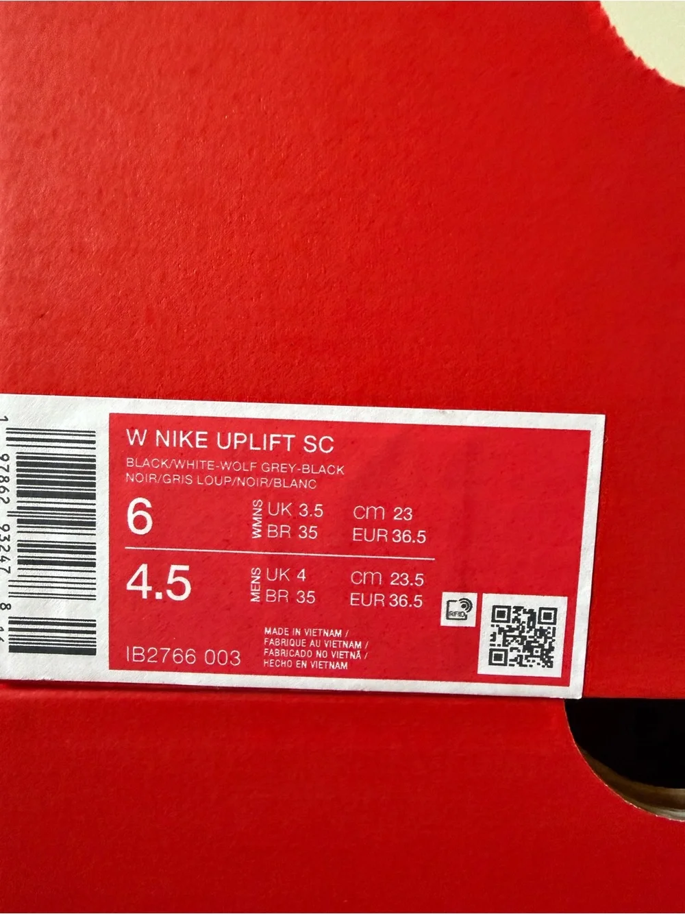 Nike Uplift SC Black White IB2766-003 Women’s Size 6